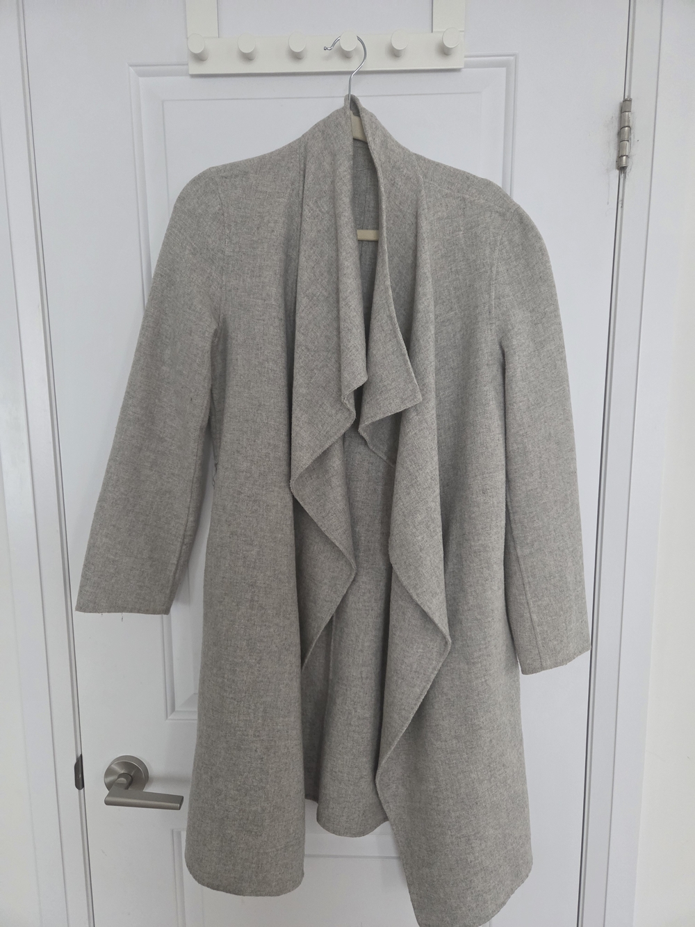 Zara Light Gray Draped Open Front Cardigan